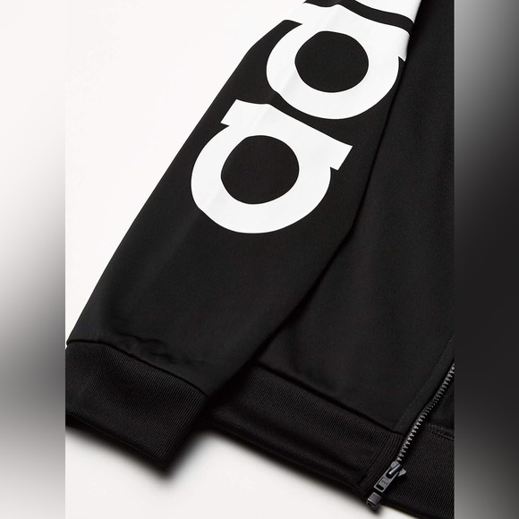 adidas Youth Unisex Track Jacket - Black/White, Size L (14) - Picture 11 of 12